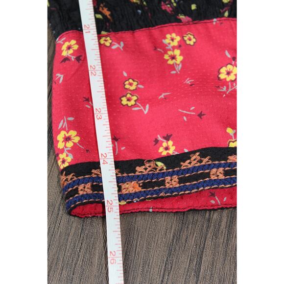 Free People Lady Lou embroidered peasant blouse floral bishop sleeve boho small - Picture 10 of 11